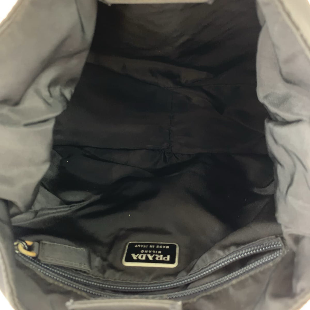 PRADA Shoulder Bag Nylon Black black Hobo Shoulder Bag Handbag Test Triangle With logo plastic handle Women Used Authentic