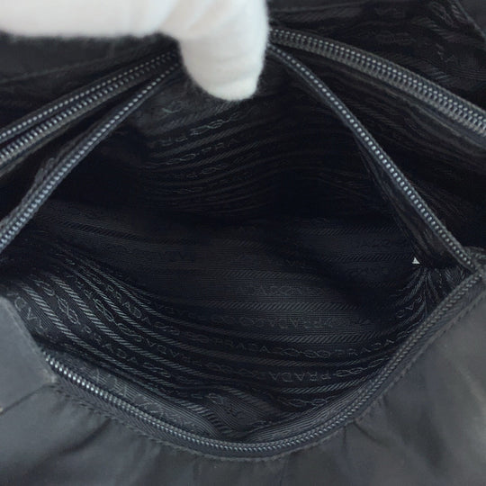 PRADA Tote Bag Nylon black Tote Bag handbag Test Triangle With logo Women Used Authentic