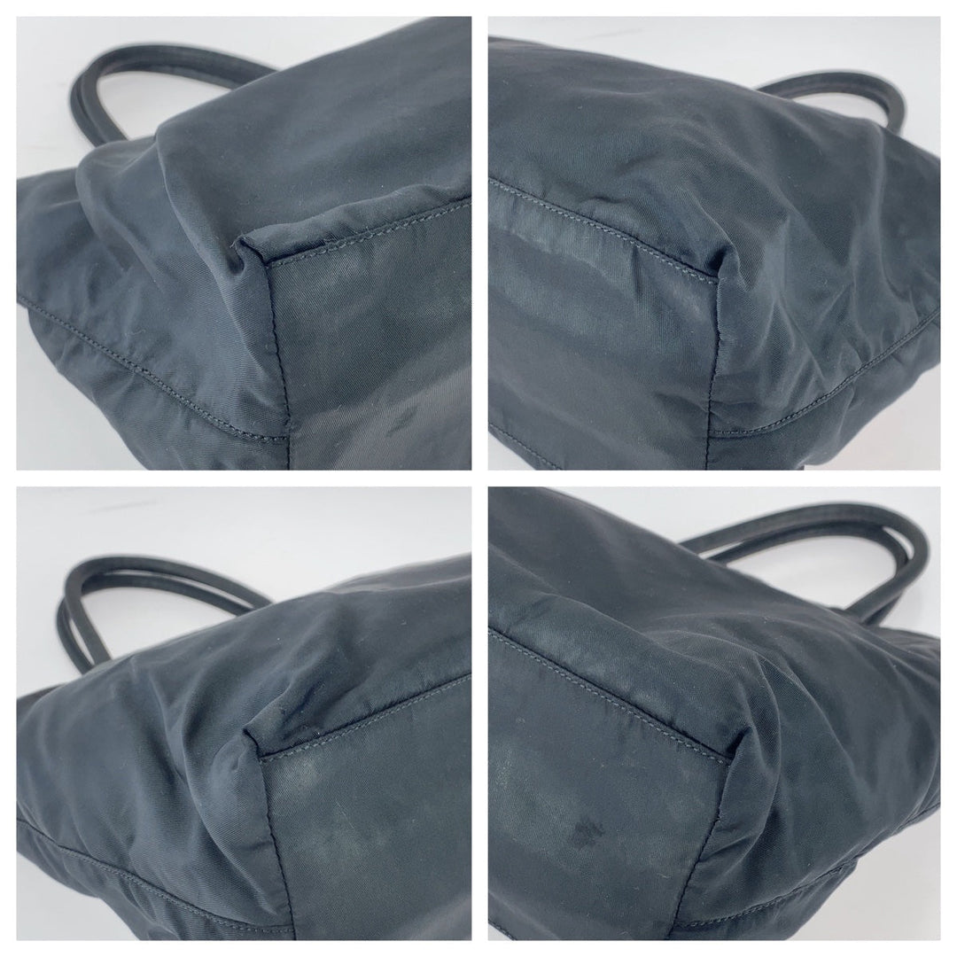 PRADA Tote Bag Nylon black Tote Bag handbag Test Triangle With logo Women Used Authentic