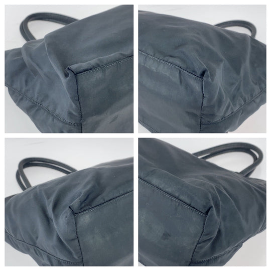 PRADA Tote Bag Nylon black Tote Bag handbag Test Triangle With logo Women Used Authentic