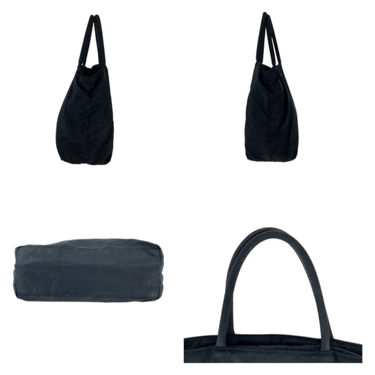 PRADA Tote Bag Nylon black Tote Bag handbag Test Triangle With logo Women Used Authentic