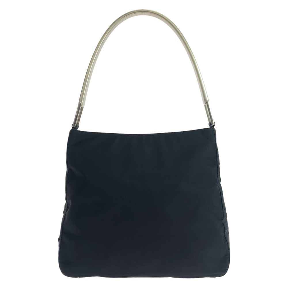 PRADA Shoulder Bag Nylon black Hobo Shoulder Bag Test Triangle logo plastic handle Women Used Authentic