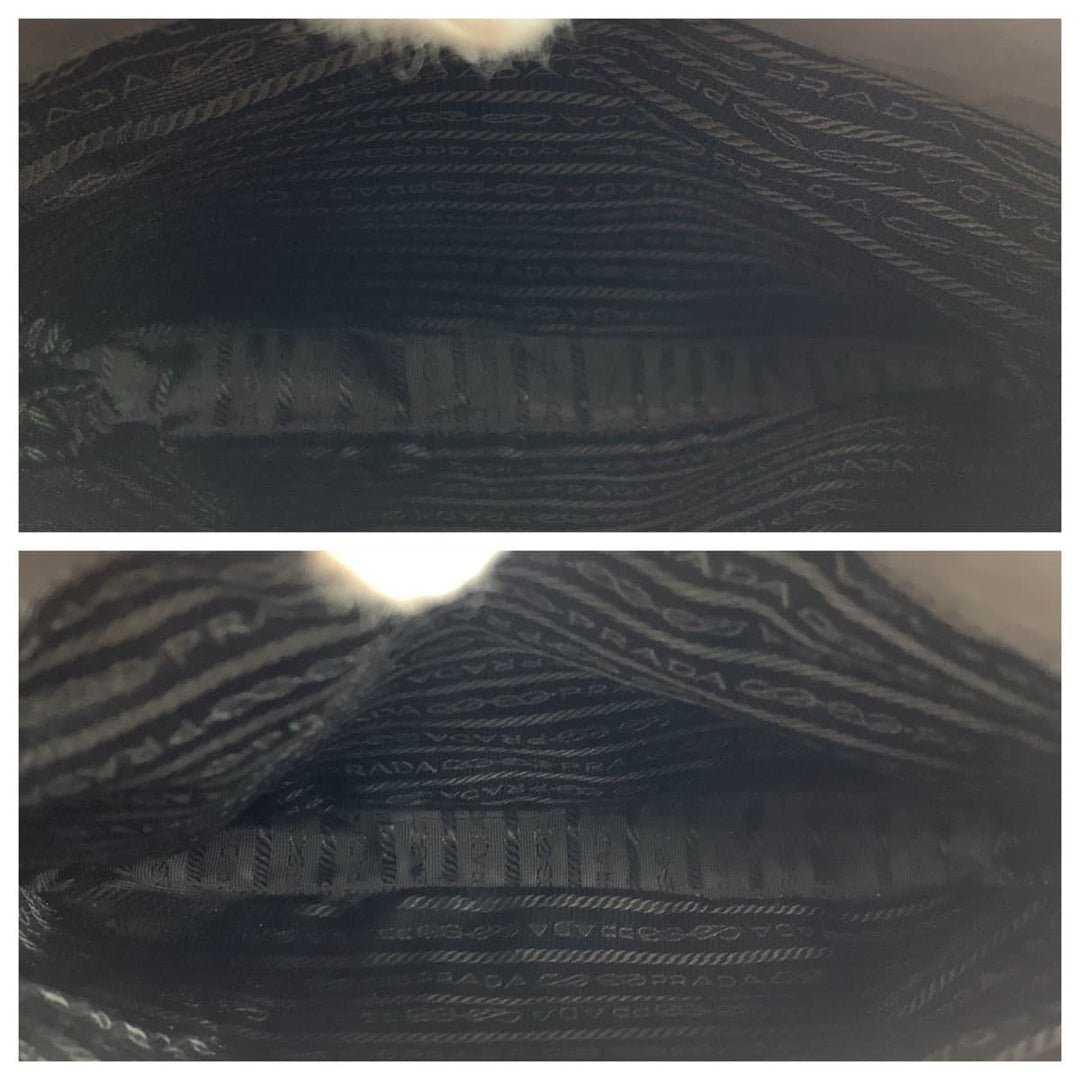 PRADA Shoulder Bag Nylon black Hobo Shoulder Bag Test Triangle logo plastic handle Women Used Authentic