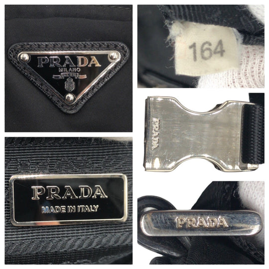 PRADA Shoulder Bag Nylon Black black Crossbody Shoulder Bag Messenger Bag Test Triangular logo mens Used Authentic