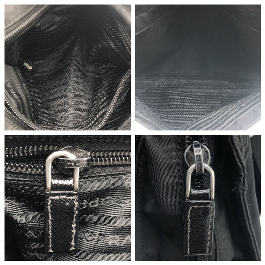 PRADA Shoulder Bag Nylon Black black Crossbody Shoulder Bag Messenger Bag Test Triangular logo mens Used Authentic