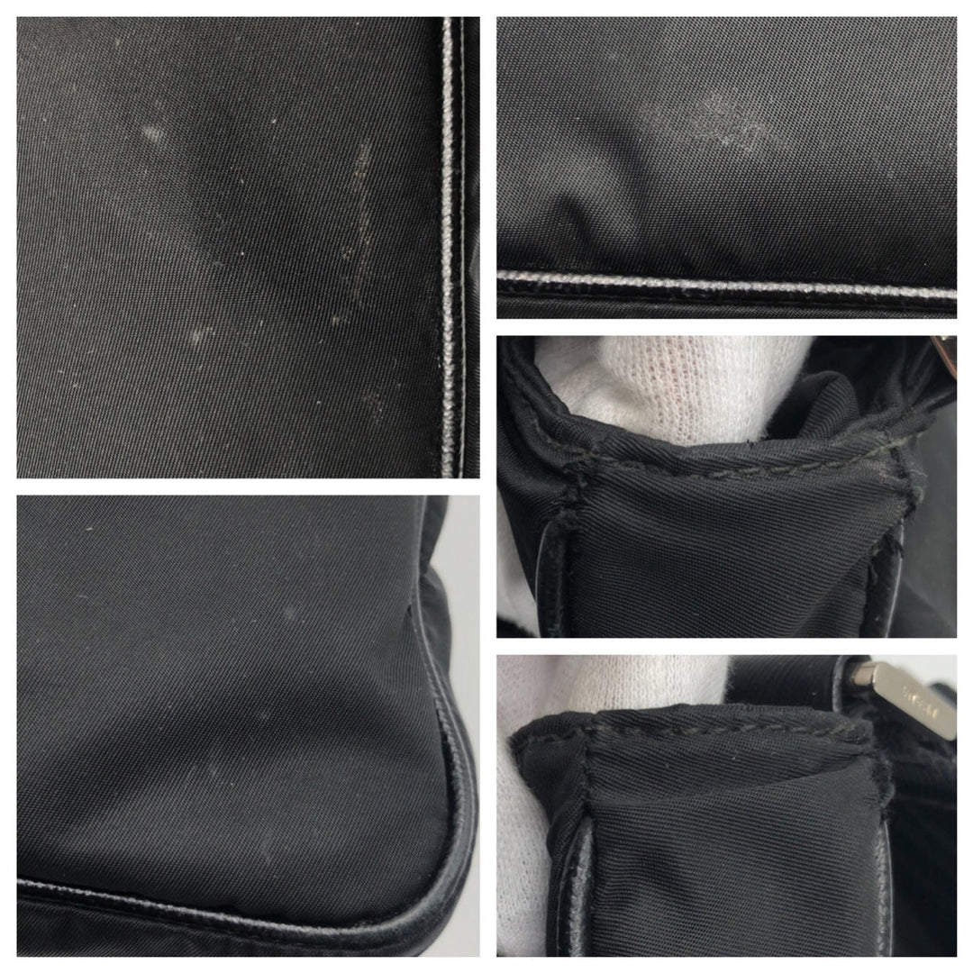 PRADA Shoulder Bag Nylon Black black Crossbody Shoulder Bag Messenger Bag Test Triangular logo mens Used Authentic