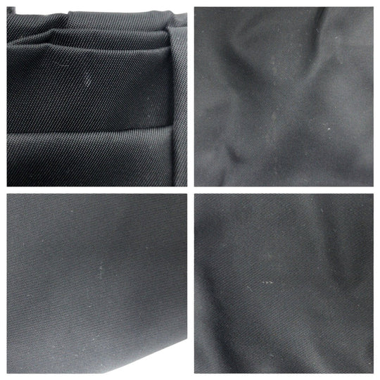 PRADA Tote Bag Nylon Black GoldMetal Tote Bag handbag Test Triangle Logo Ribbon Women Used Authentic