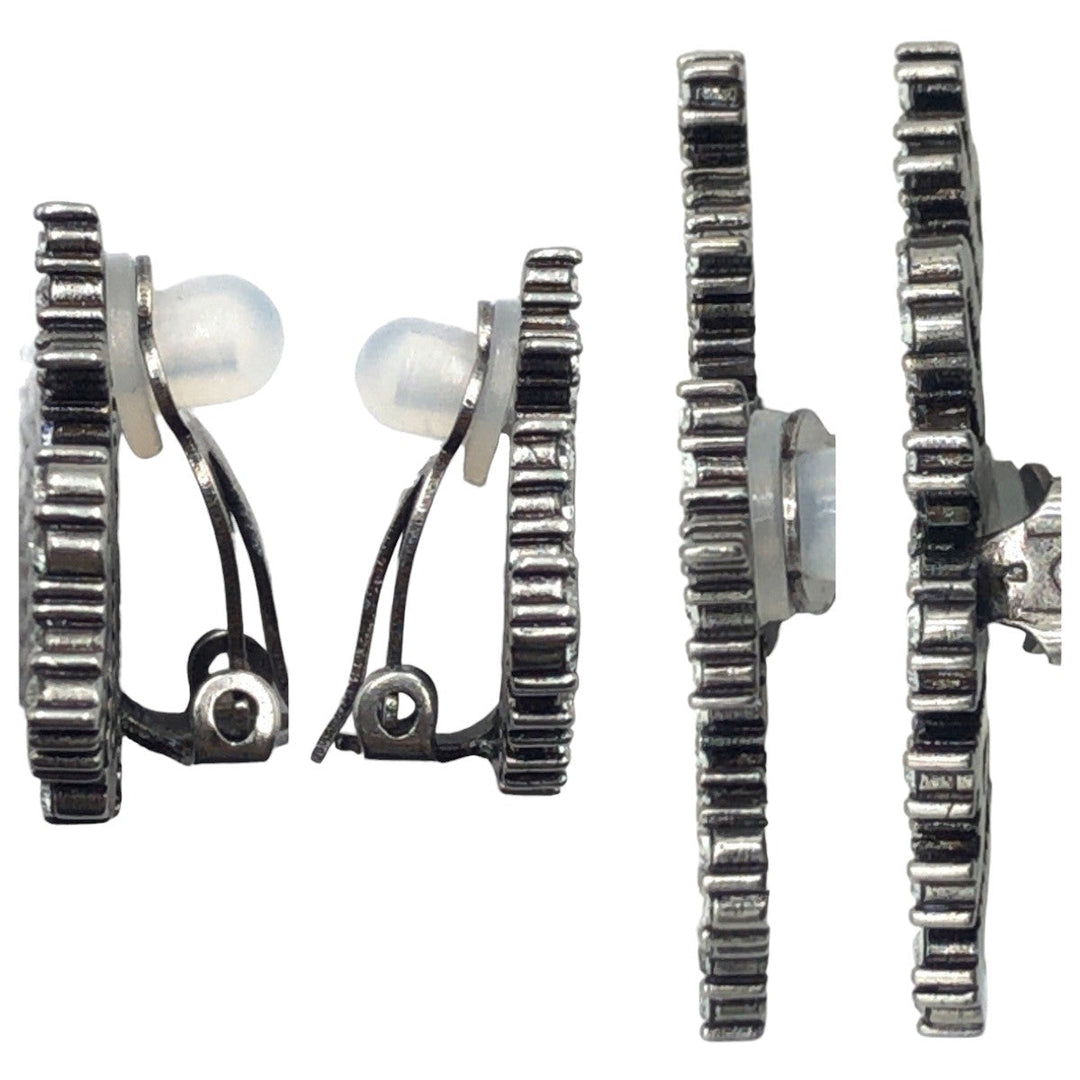 Dior Earring metal Silver Earring J'A DIOR Bee Rhinestone Women Used Authentic