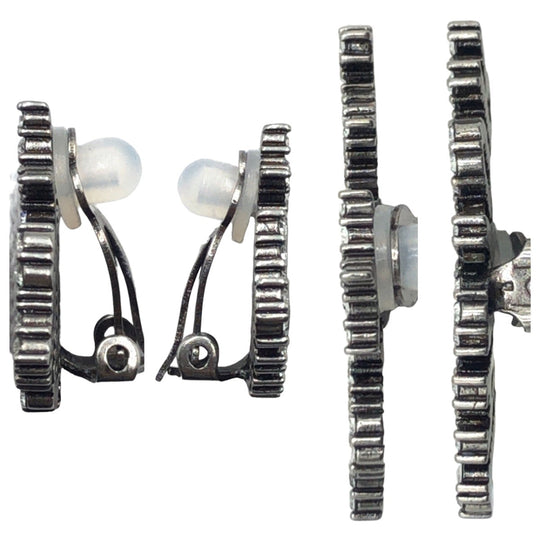 Dior Earring metal Silver Earring J'A DIOR Bee Rhinestone Women Used Authentic