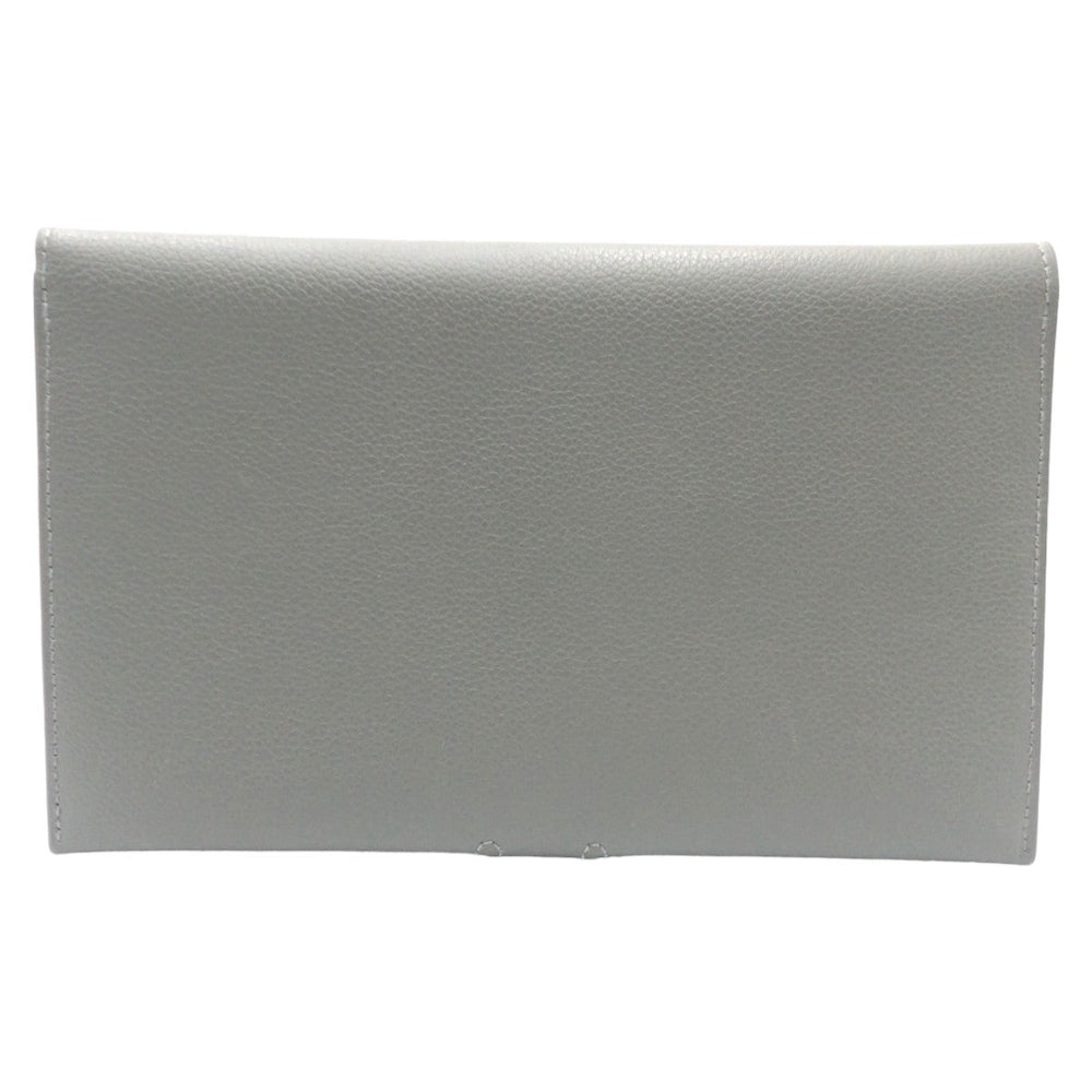 HERMES Long Wallet Purse leather Grey SilverMetal Long Wallet Purse RMS Tutankhamun Women Used Authentic