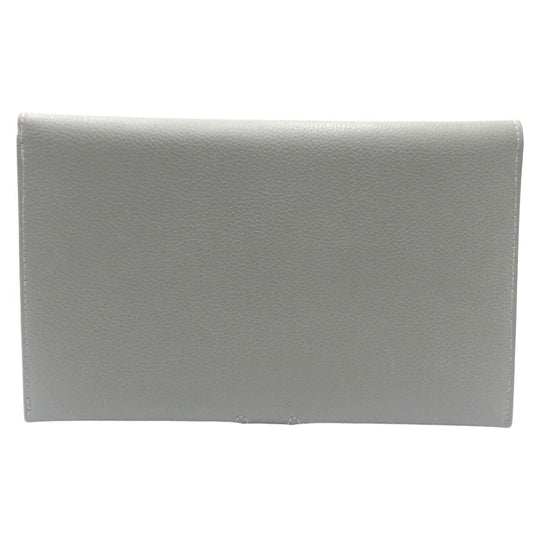HERMES Long Wallet Purse leather Grey SilverMetal Long Wallet Purse RMS Tutankhamun Women Used Authentic