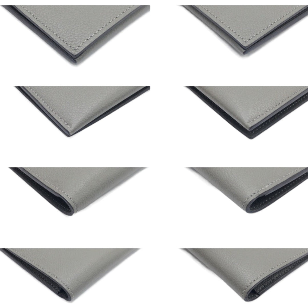 HERMES Long Wallet Purse leather Grey SilverMetal Long Wallet Purse RMS Tutankhamun Women Used Authentic