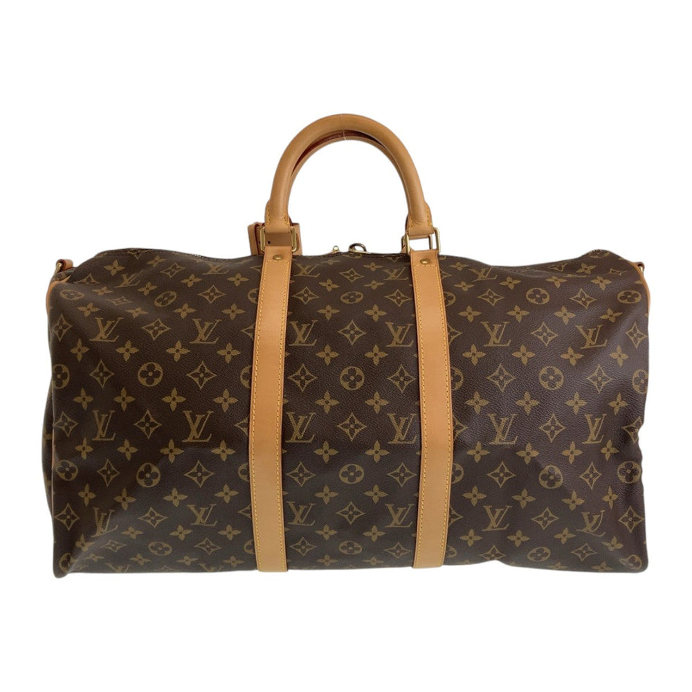 LOUIS VUITTON Boston Duffel bag M41416 PVC Brown Beige Gold Metal Shoulder Bag Boston Duffel bag 2way Monogram Keepall bandouliere50 mens Used Authentic