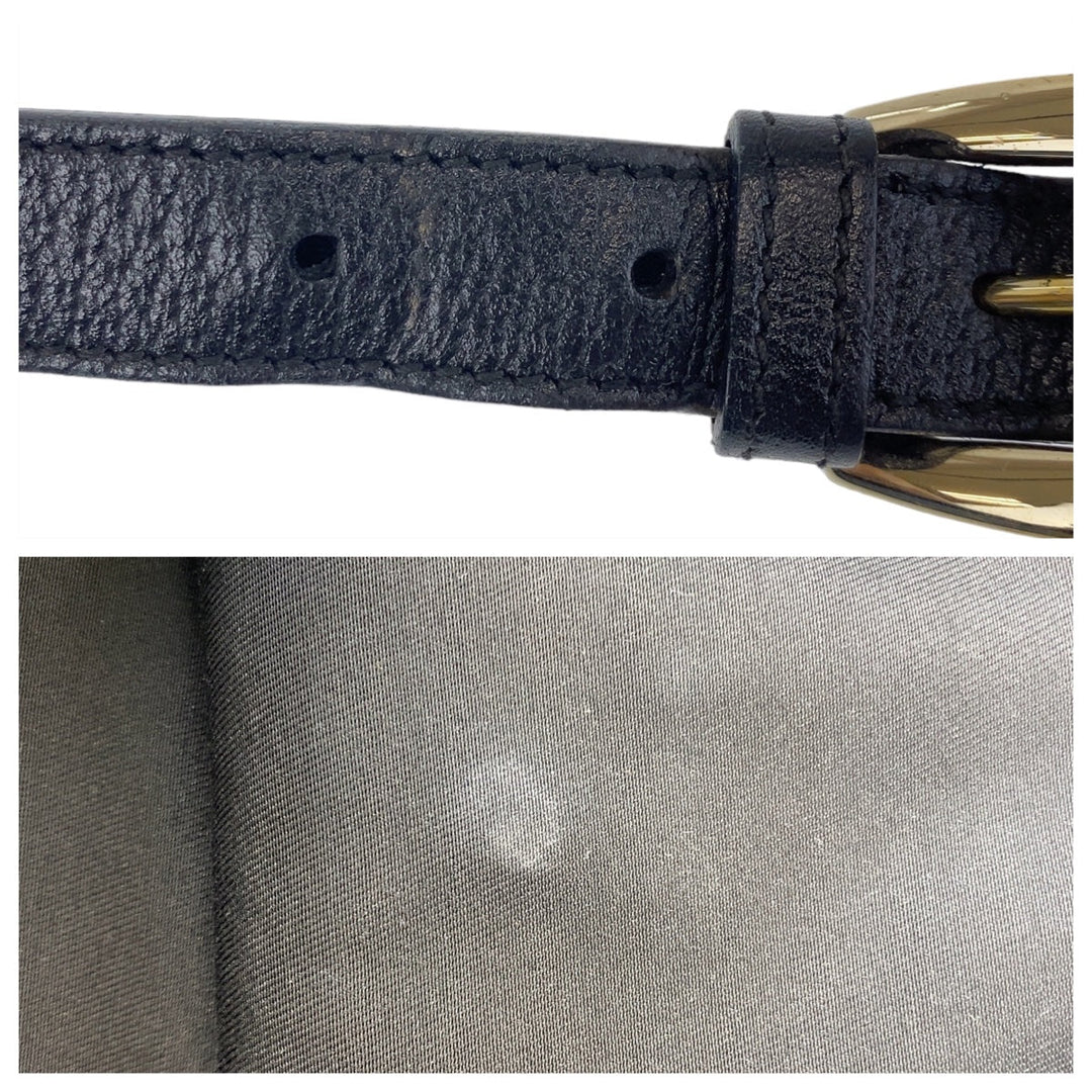 GUCCI Shoulder Bag 131326 GG canvas, leather Black GoldMetal Crossbody Shoulder Bag Messenger Bag Abbey Women Used Authentic