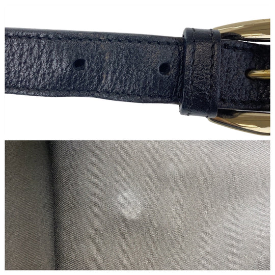 GUCCI Shoulder Bag 131326 GG canvas, leather Black GoldMetal Crossbody Shoulder Bag Messenger Bag Abbey Women Used Authentic