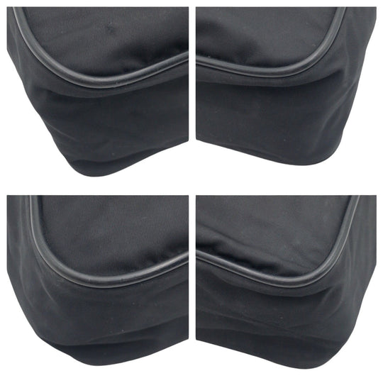 PRADA Shoulder Bag Nylon Black SilverMetal Crossbody Shoulder Bag Messenger Bag Test Triangular logo mens Used Authentic