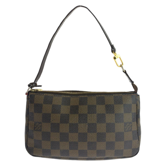 LOUIS VUITTON Handbag N51985 PVC Brown Gold Metal Handbag accessory pouch Damier Ebene Navona Accessoires Women Used Authentic