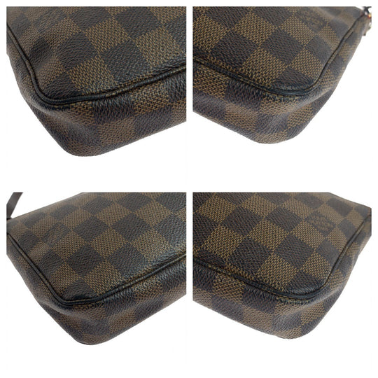 LOUIS VUITTON Handbag N51985 PVC Brown Gold Metal Handbag accessory pouch Damier Ebene Navona Accessoires Women Used Authentic