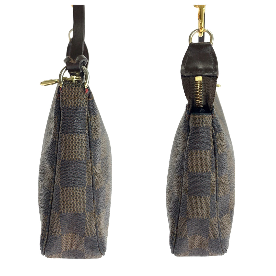 LOUIS VUITTON Handbag N51985 PVC Brown Gold Metal Handbag accessory pouch Damier Ebene Navona Accessoires Women Used Authentic