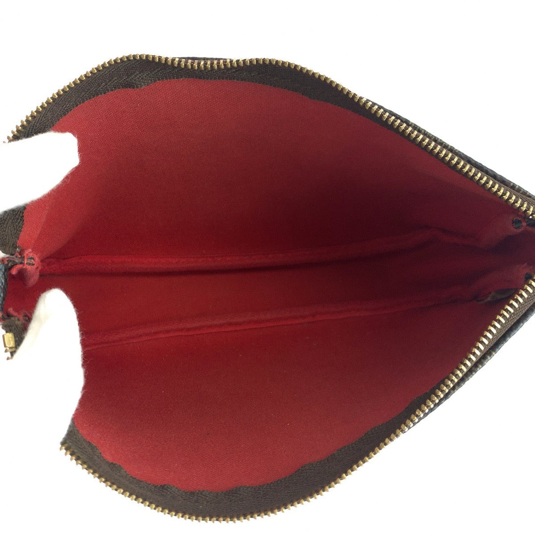 LOUIS VUITTON Handbag N51985 PVC Brown Gold Metal Handbag accessory pouch Damier Ebene Navona Accessoires Women Used Authentic