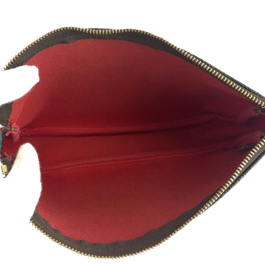 LOUIS VUITTON Handbag N51985 PVC Brown Gold Metal Handbag accessory pouch Damier Ebene Navona Accessoires Women Used Authentic