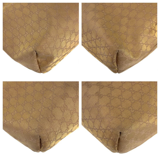 GUCCI Tote Bag 267474 001013 GG canvas Beige gold Tote Bag Shoulder Bag Unisex Women Used Authentic