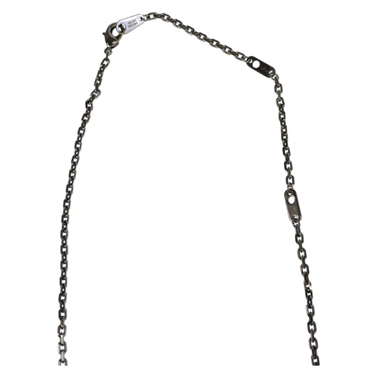 LOUIS VUITTON Necklace M80208 Metal, Rhinestone Turquoise Blue SilverMetal Necklace Pendant LV initials Women Used Authentic