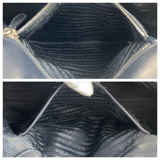 PRADA Tote Bag Nylon, Leather Navy Handbag Tote Bag Test Women Used Authentic