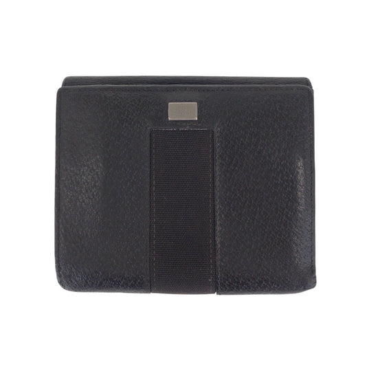 GUCCI Bifold Wallet 035 1408 2090 leather Black SilverMetal Folding wallet Compact wallet mens Used Authentic