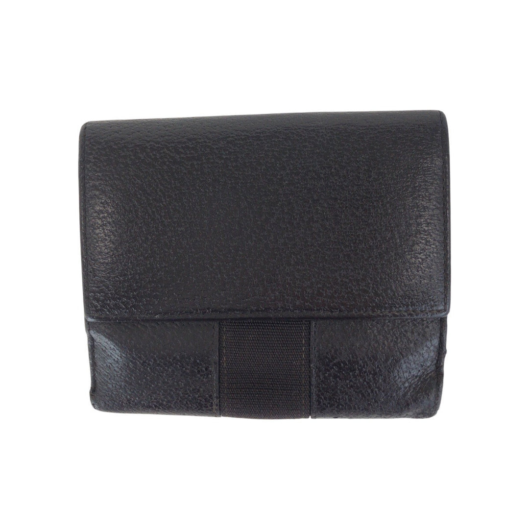 GUCCI Bifold Wallet 035 1408 2090 leather Black SilverMetal Folding wallet Compact wallet mens Used Authentic
