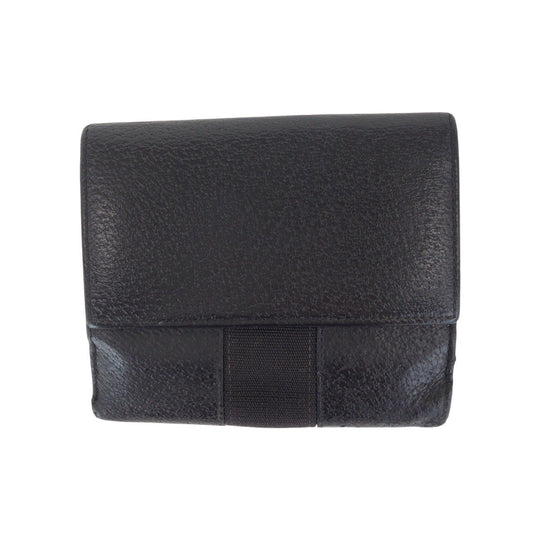 GUCCI Bifold Wallet 035 1408 2090 leather Black SilverMetal Folding wallet Compact wallet mens Used Authentic