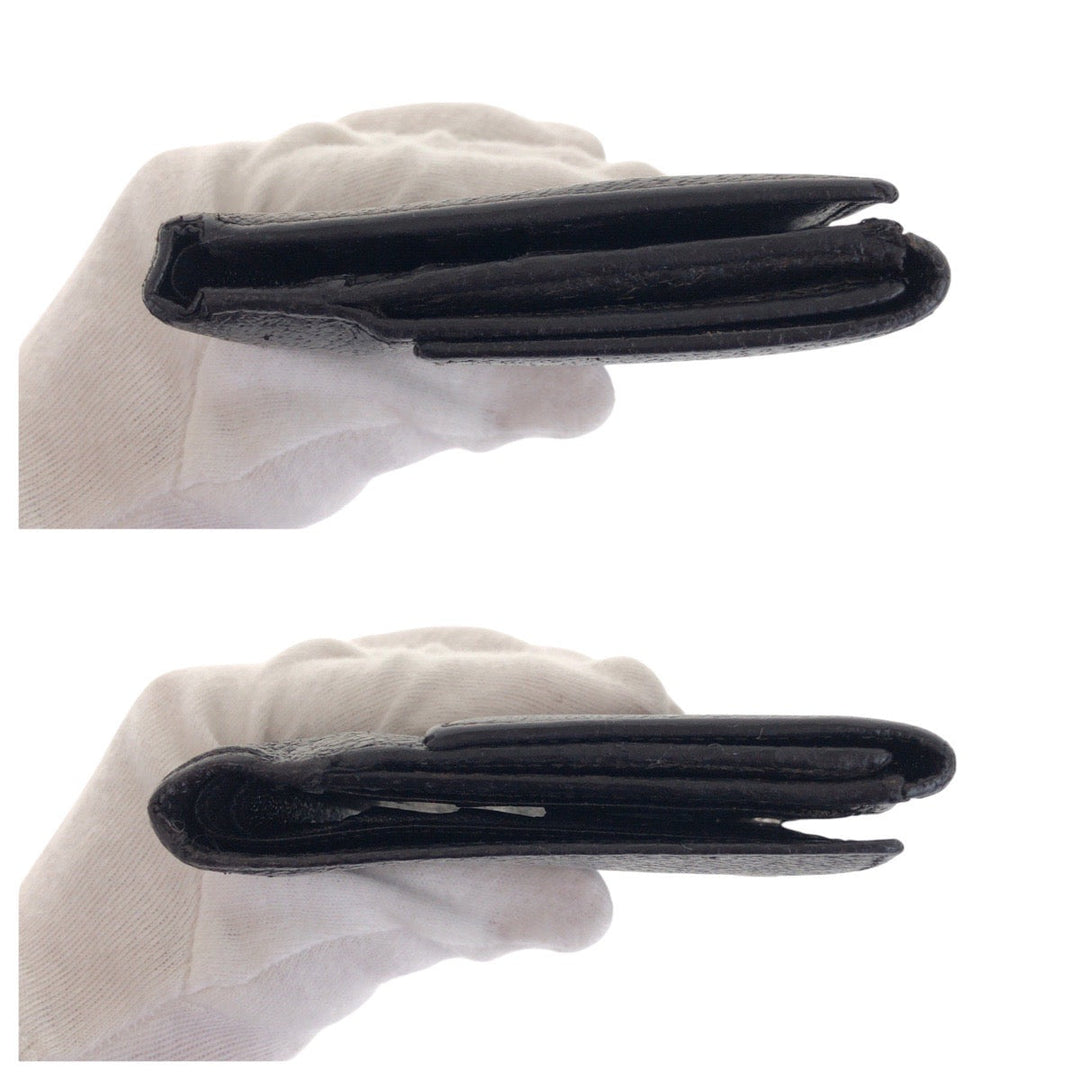 GUCCI Bifold Wallet 035 1408 2090 leather Black SilverMetal Folding wallet Compact wallet mens Used Authentic