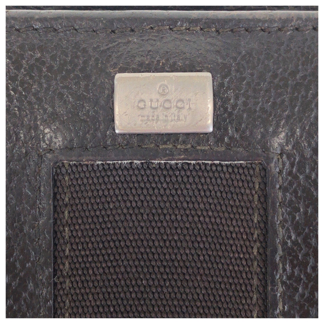 GUCCI Bifold Wallet 035 1408 2090 leather Black SilverMetal Folding wallet Compact wallet mens Used Authentic