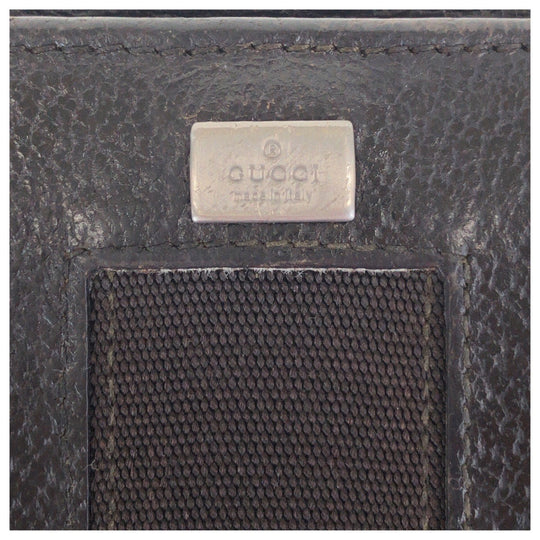 GUCCI Bifold Wallet 035 1408 2090 leather Black SilverMetal Folding wallet Compact wallet mens Used Authentic