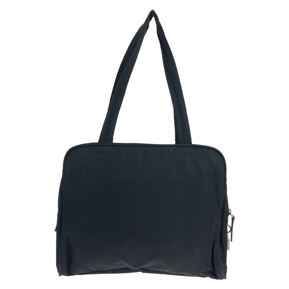 PRADA Shoulder Bag Nylon Black Silver Metal Shoulder Bag Handbag Tote Bag Test Triangle With logo Women Used Authentic