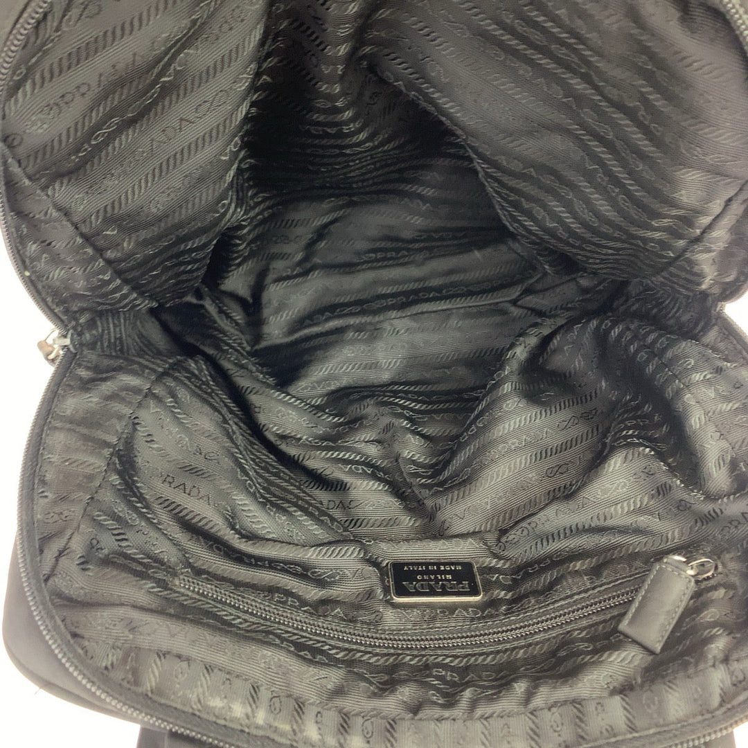 PRADA Shoulder Bag Nylon Black Silver Metal Shoulder Bag Handbag Tote Bag Test Triangle With logo Women Used Authentic