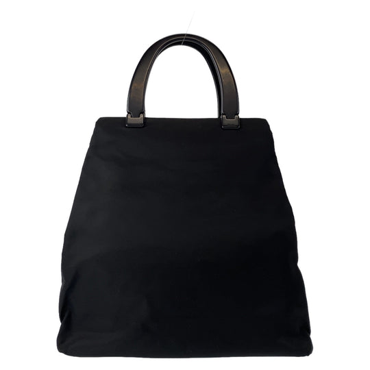 PRADA Tote Bag Nylon black Tote Bag handbag Test Triangle With logo plastic handle Women Used Authentic