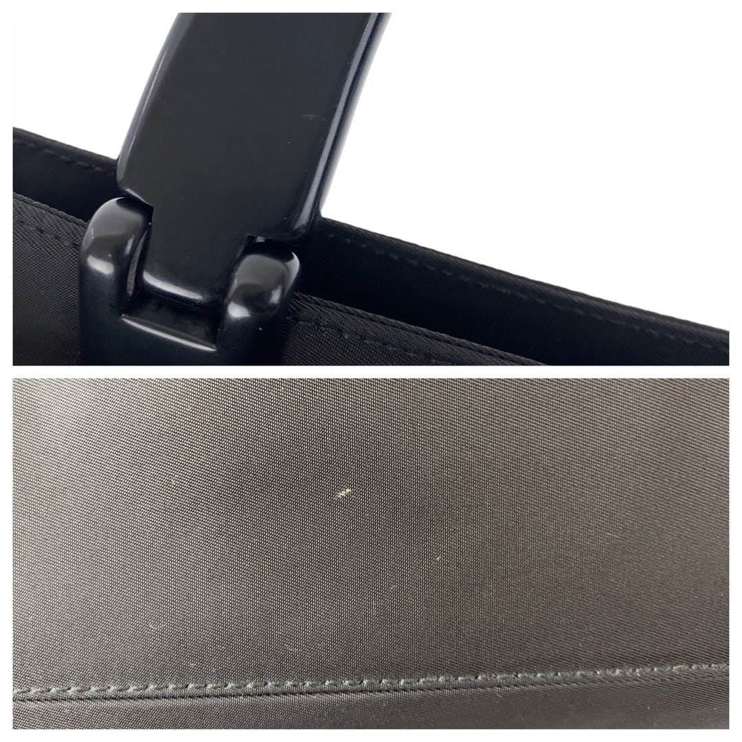 PRADA Tote Bag Nylon black Tote Bag handbag Test Triangle With logo plastic handle Women Used Authentic