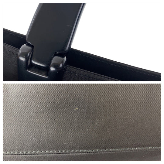 PRADA Tote Bag Nylon black Tote Bag handbag Test Triangle With logo plastic handle Women Used Authentic