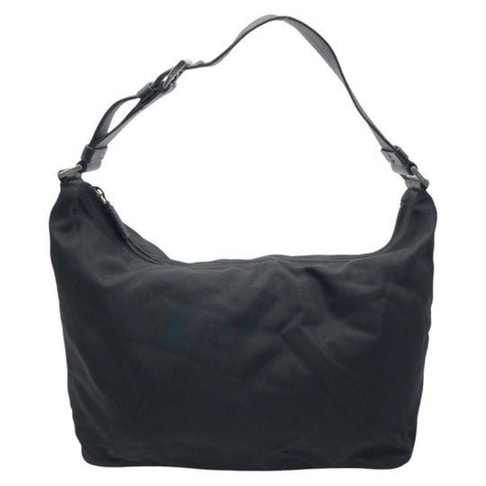 PRADA Shoulder Bag Nylon Black SilverMetal Shoulder Bag One Shoulder Bag Test Triangle With logo Women Used Authentic