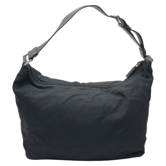 PRADA Shoulder Bag Nylon Black SilverMetal Shoulder Bag One Shoulder Bag Test Triangle With logo Women Used Authentic