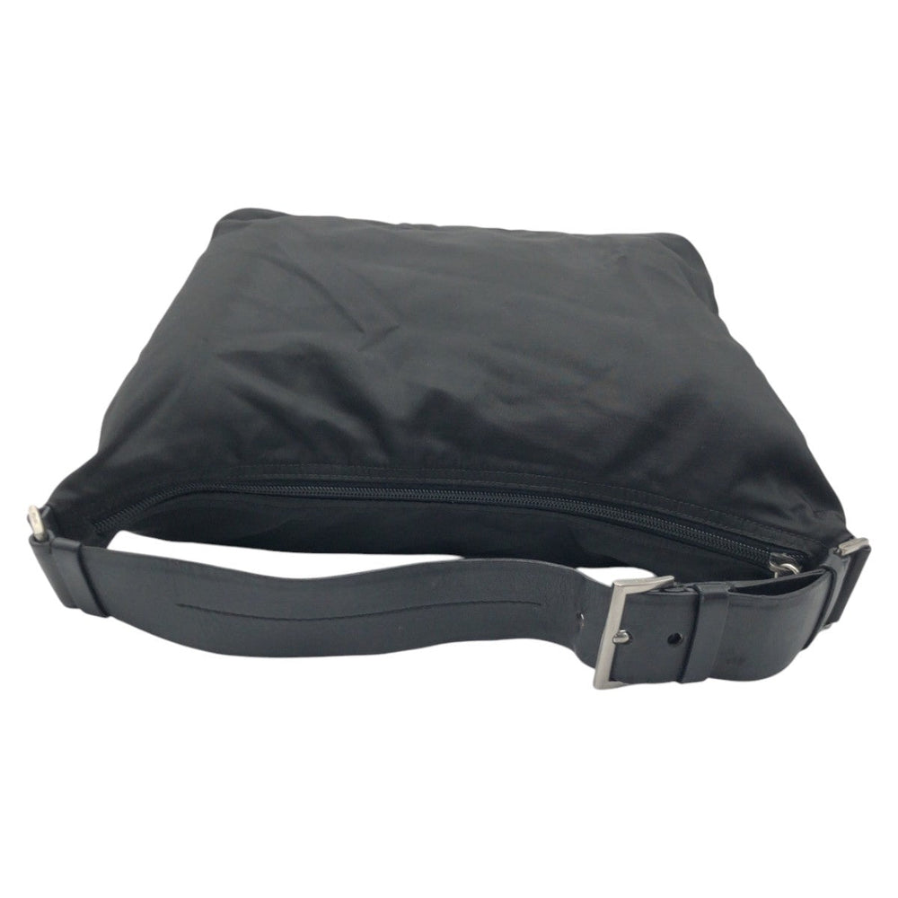 PRADA Shoulder Bag Nylon Black SilverMetal Shoulder Bag One Shoulder Bag Test Triangle With logo Women Used Authentic