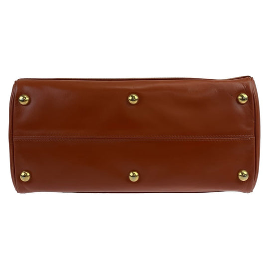 Yves Saint Laurent Shoulder Bag leather Brown Gold Metal Shoulder bag handbag 2way Y cutout YSL Women Used Authentic