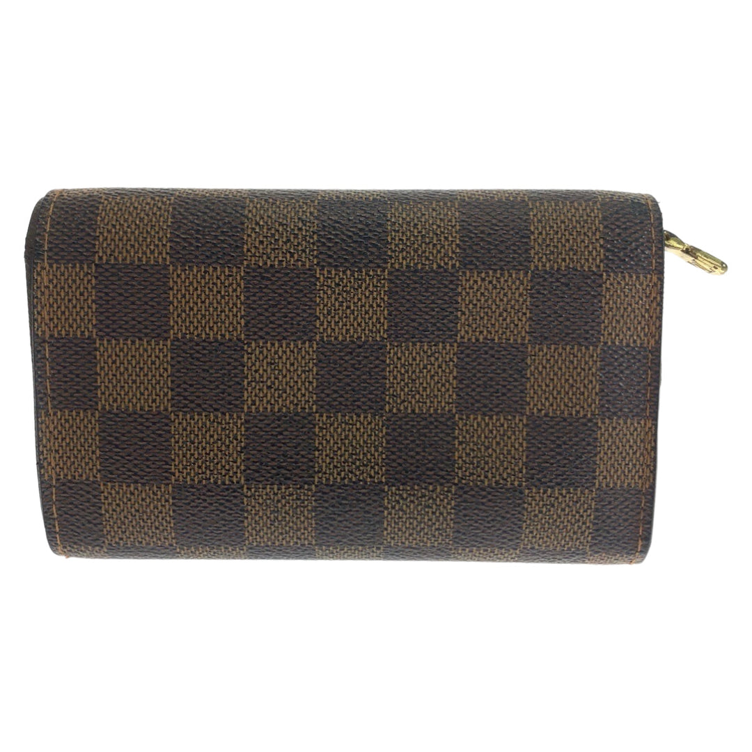 LOUIS VUITTON Bifold Wallet N61730 PVC Brown Gold Metal Folding wallet Compact wallet Damier L-Zip Portonet Bie Tresol Women Used Authentic