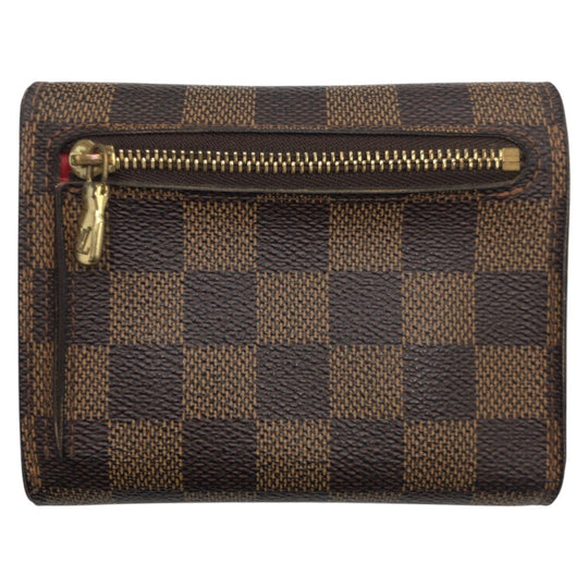 LOUIS VUITTON Tri-fold wallet N60005 PVC Brown Gold Metal Folding wallet Compact wallet Damier Ebene Portefeuille Koala Women Used Authentic