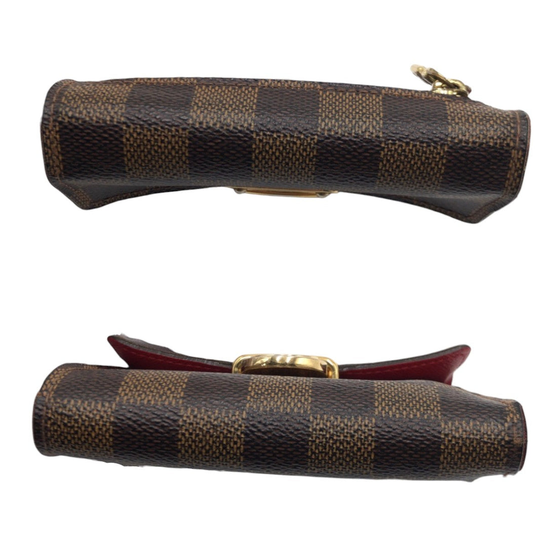 LOUIS VUITTON Tri-fold wallet N60005 PVC Brown Gold Metal Folding wallet Compact wallet Damier Ebene Portefeuille Koala Women Used Authentic