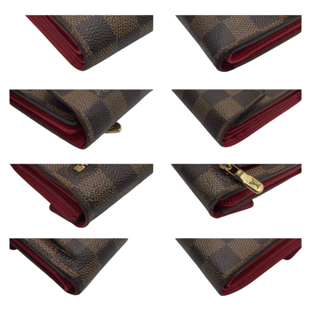 LOUIS VUITTON Tri-fold wallet N60005 PVC Brown Gold Metal Folding wallet Compact wallet Damier Ebene Portefeuille Koala Women Used Authentic