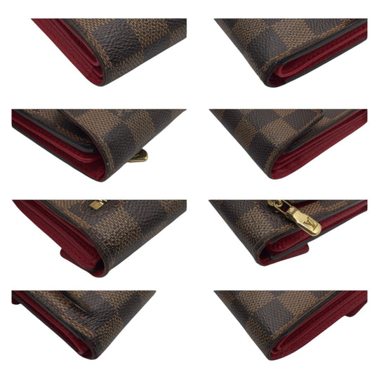 LOUIS VUITTON Tri-fold wallet N60005 PVC Brown Gold Metal Folding wallet Compact wallet Damier Ebene Portefeuille Koala Women Used Authentic
