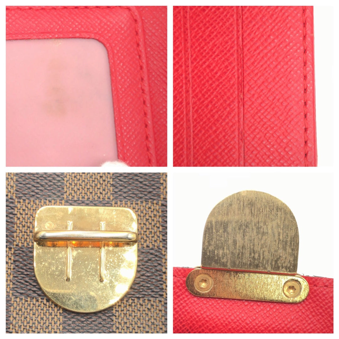 LOUIS VUITTON Tri-fold wallet N60005 PVC Brown Gold Metal Folding wallet Compact wallet Damier Ebene Portefeuille Koala Women Used Authentic
