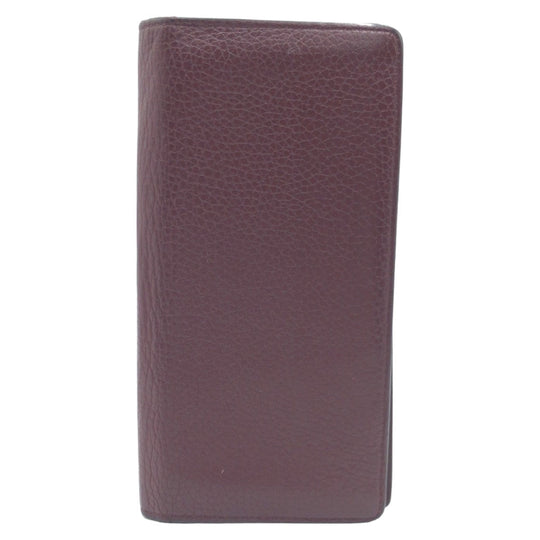 LOUIS VUITTON Long Wallet Purse M58202 leather Brown Silver Metal Long Wallet Purse Taurillon Clemence Portefeuille Braza mens Used Authentic